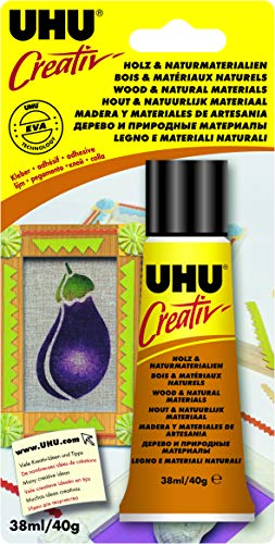 UHU Spezialkleber Creativ' für Holz & Naturmaterialien, schnell abbindend und lösungsmittelfrei, transparent, 38 ml von UHU