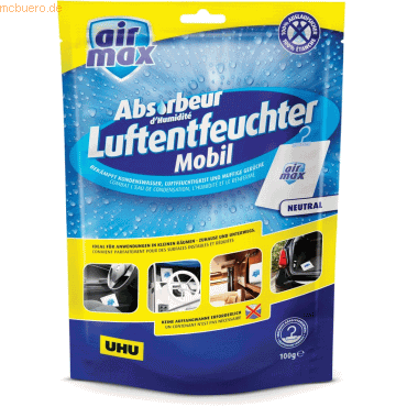 12 x Uhu Luftentfeuchter Airmax mobil Beutel 100g von UHU