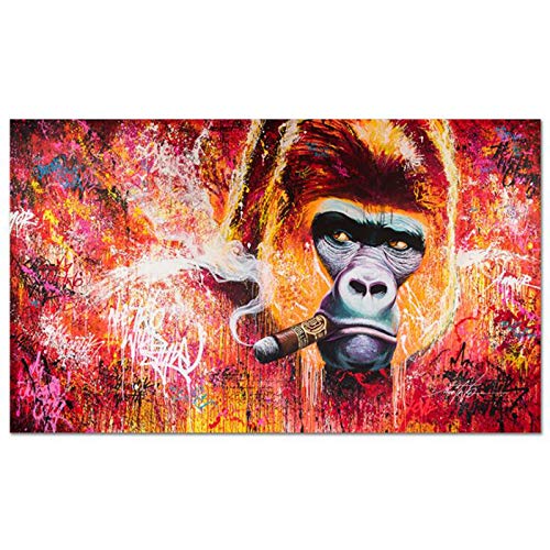 UIGJIOG Tier Malerei Orang-Utan Bild Leinwand Wandbilder für Wohnzimmer Büro Schlafzimmer Moderne Leinwand Ölgemälde Poster,12" x 24" (30cm x 60cm) von UIGJIOG