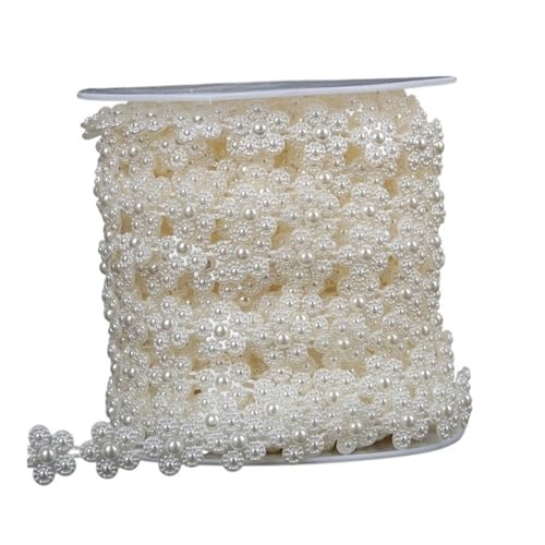 UIJIQX 2 Meter lange Angelschnur, künstliche Perlen, Kette für DIY-Girlande, Hochzeit, Party, Dekoration, Zubehör, Brautblumen-Zubehör (13 mm Blume, 4) von UIJIQX