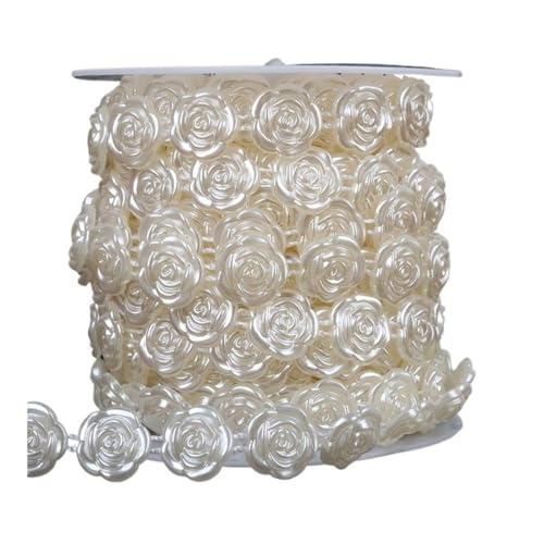 UIJIQX 2 Meter lange Angelschnur, künstliche Perlen, Kette für DIY-Girlande, Hochzeit, Party, Dekoration, Zubehör, Brautblumen-Zubehör (16 mm Blume 2) von UIJIQX