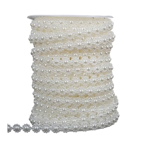 UIJIQX 2 Meter lange Angelschnur, künstliche Perlen, Kette für DIY-Girlande, Hochzeit, Party, Dekoration, Zubehör, Brautblumen-Zubehör (9 mm Blume, 6) von UIJIQX