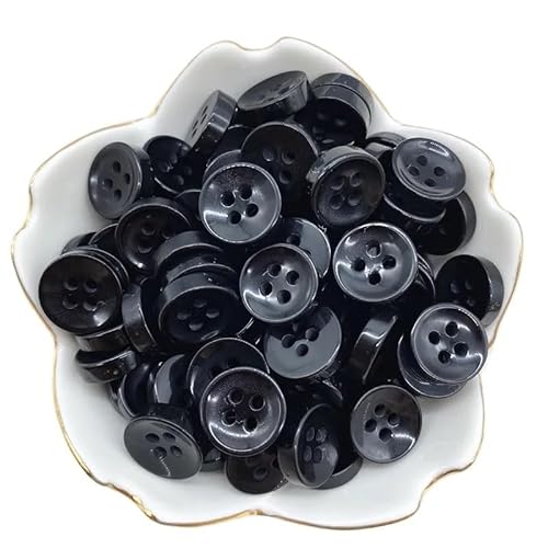 UIJIQX 50Pcs 12mm Farbe Harz Katze Auge Taste Perle Licht Schüssel Form Vier Augenknopf Hochzeit Dekoration Nähen Zubehör(42) von UIJIQX