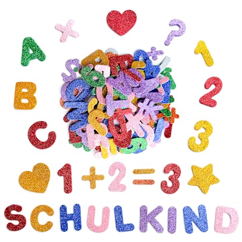 128pcs Schulkind Schulanfang Geschenke，Sticker Aufkleber für Einschulung Deko DIY Handwerk（mit Buchstaben und Zahlen） von UIKTSSL