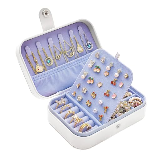 UINGBPXT Schmuckschatullen Schmuck Box Leder Schmuck Fall Flanell Futter Schmuck Box Organizer Schmuck Display 6,5 X 4,53 X 5,5 cm Schmuck Lagerung Geräumig von UINGBPXT