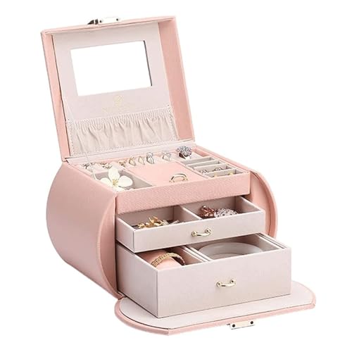 UINGBPXT Schmuckschatullen Schmuck Box Organizer Einzigartige Schmuck Fall Mit Griff Schmuck Box Leder Schmuck Lagerung Große Kapazität Schmuck Organizer Geräumige von UINGBPXT