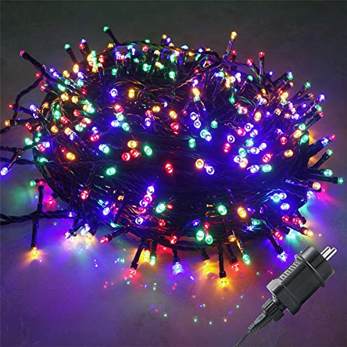 UISEBRT 50m 500 LED Lichterkette Außen Innen Dekoration für Weihnachten, Ostern, Halloween, Hochzeit, Party, mit 8 Leuchtmodi, Wasserdicht IP44 (50m 500LED, Bunt) von UISEBRT