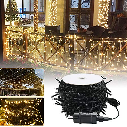 UISEBRT 80m 800 LED Lichterkette Außen Innen Dekoration für Weihnachten, Ostern, Halloween, Hochzeit, Party, mit 8 Leuchtmodi, Wasserdicht IP44 (80m 800LED, Warmweiß) von UISEBRT