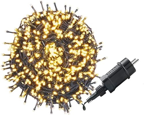 UISEBRT LED Lichterkette Außen 100M 1000Led, Weihnachtsbeleuchtung für Außen und Innen mit 8 Modi IP44 Wasserdicht Dekoration für Garten Hochzeit Weihnachten Party, Warmweiß von UISEBRT