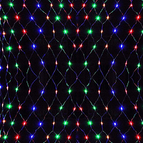 UISEBRT LED Lichternetz Lichterkette 6 x 4m Bunt Innen und Außen Dekoration für Weihnachten Hochzeit Party, mit 8 Leuchtmodi (6 x 4m, Bunt) von UISEBRT