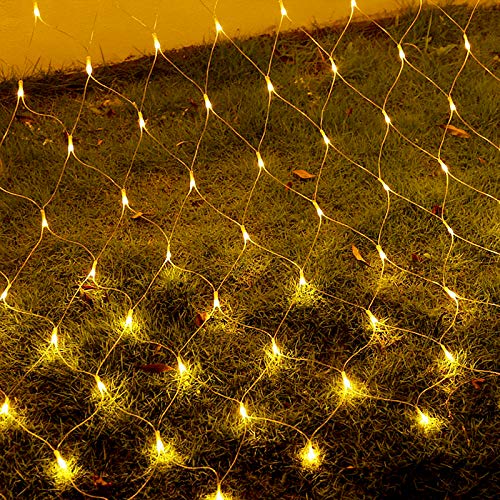 UISEBRT LED Lichternetz Lichterkette Außen Innen 6x2m Warmweiß - Weihnachtsbeleuchtung Lichtervorhang Netz für Weihnachtsdeko Hochzeit Party, mit 8 Leuchtmodi (2 x 3 x 2m) von UISEBRT