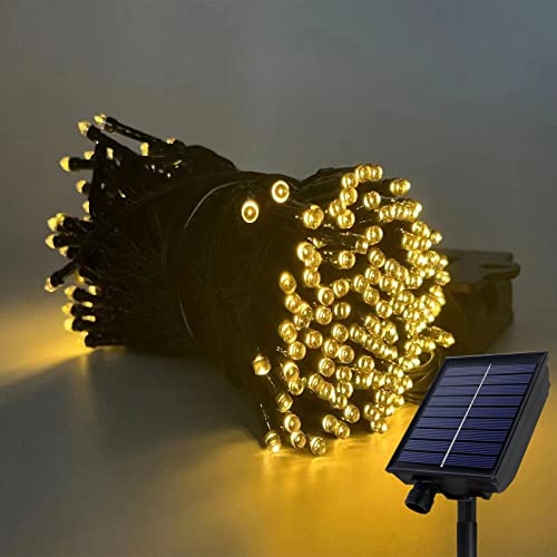 UISEBRT Solar Lichterkette Außen Weihnachten 30M 300LED Warmweiß, Solar Weihnachtsbeleuchtung Lichterketten Wetterfest mit 8 Modi & Timer für Weihnachten, Ostern, Halloween, Garten, Balkon Deko von UISEBRT