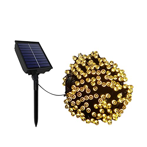 UISEBRT Solar Lichterkette Außen Weihnachten 50M 500LED Warmweiß, Solar Weihnachtsbeleuchtung Lichterketten Wetterfest mit 8 Modi & Timer für Weihnachten, Ostern, Halloween, Garten, Balkon Deko von UISEBRT