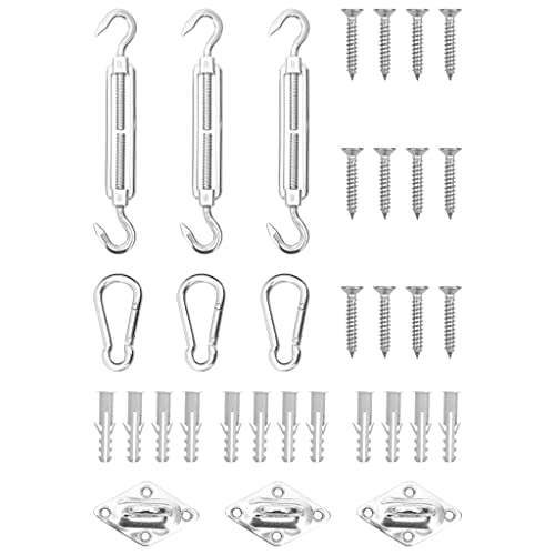 Home Garden, 9-teiliges Sonnensegel-Zubehör-Set, Edelstahl von UJCHVHN