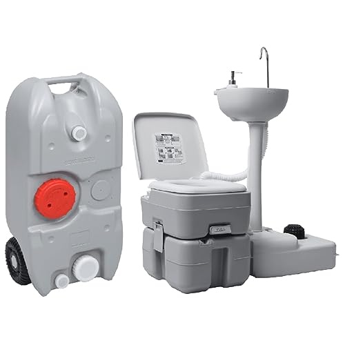 Home Garden,Portable Camping Toilet and Handwash Stand Set with Water Tank von UJCHVHN