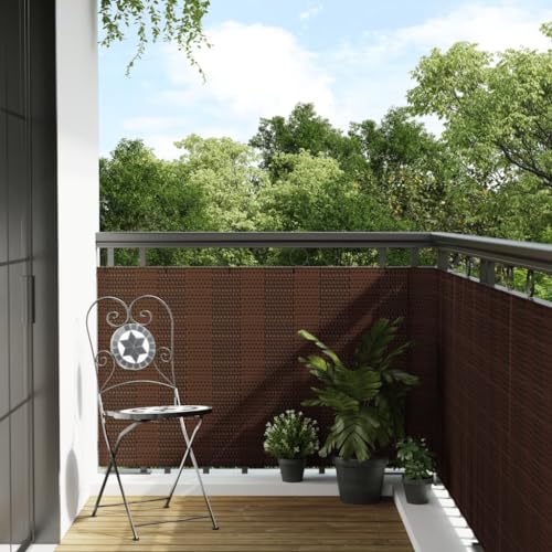 Home Garden Balkonblende braun und schwarz 400x80cm Polyrattan von UJCHVHN