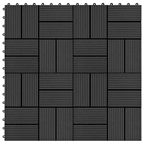 Home Garden Terrassenfliesen WPC 30 x 30 cm, 1 m², Schwarz, 11 Stück von UJCHVHN