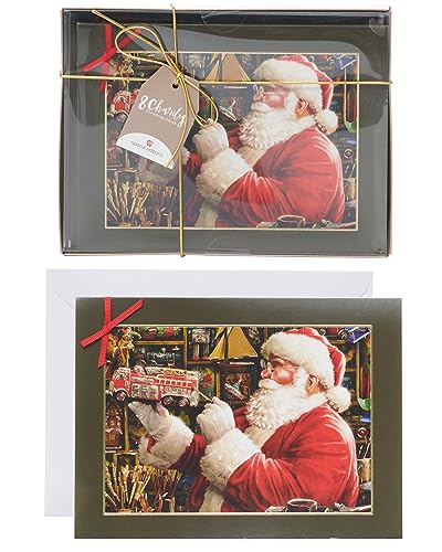 UK Greetings Santa's Toy Workshop Design – Multipack mit 8 Weihnachtskarten mit Umschlägen von UK Greetings