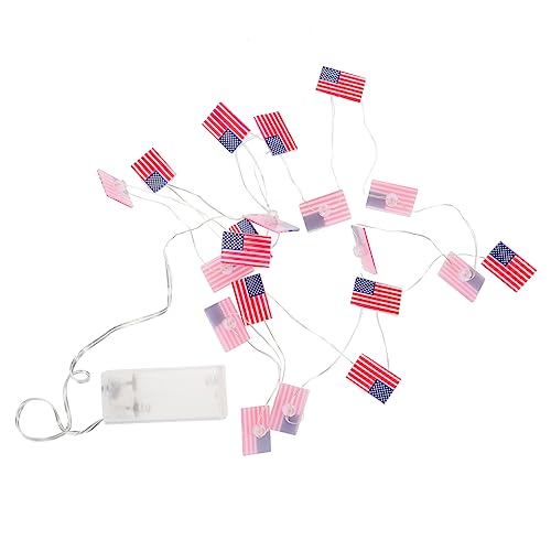 UKCOCO 1 Satz Lichterketten Mit Amerikanischer Flagge Dekorative Party Sterne Flagge String Lichter Qualität String Lichter Wasserdicht Warmweiß Lampenperlen Drinnen Farbige Lichter von UKCOCO