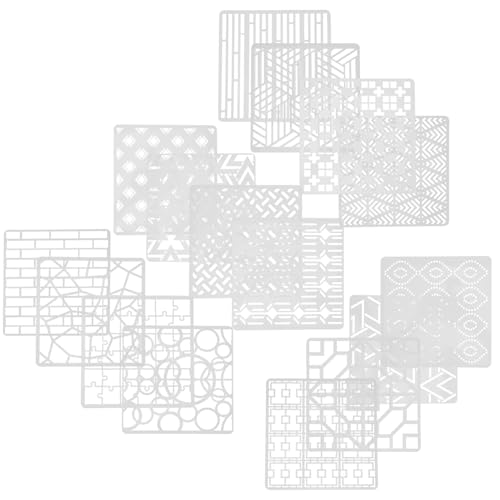 UKCOCO 1 Satz Schablonen Zum Malen Farbmarker Kreis Geometrische Schablonen Wiederverwendbare Schablonen Kunststoff-zeichnungsschablonen Schablonen Für Geometrische Zeichenvorlagen 16st von UKCOCO