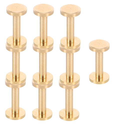 UKCOCO 10 Sätze Schraubnieten aus Messing Flache Kopf Bindeschrauben für Gürtel und Taschen Langlebige Buchschrauben für DIY Lederreparatur und Bastelarbeiten Vielseitig Einsetzbar UKCOCO 10 Sätze Schraubnieten aus Messing Flache Kopf Bindeschrauben für Gürtel und Taschen Langlebige Buchschrauben für DIY Lederreparatur und Bastelarbeiten Vielseitig Einsetzbar von UKCOCO