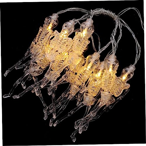 UKCOCO 1stk Halloween Lichterketten Halloween-fensterlichter Halloween-spinnenlicht Gruselig Geist Halloween-fenstervorhang Batterie Lichterkette Lampe Skelett Transparent Plastik von UKCOCO