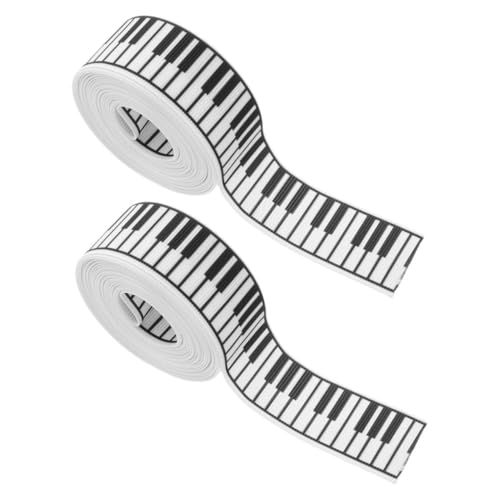UKCOCO 2 Rollen Musik Bastelband Verpackungsband Stoffband Zum Verpacken Partyband Musikbänder Geschenkbänder Klaviermusikband Bänder Zum Basteln Polyester UKCOCO 2 Rollen Musik Bastelband Verpackungsband Stoffband Zum Verpacken Partyband Musikbänder Geschenkbänder Klaviermusikband Bänder Zum Basteln Polyester von UKCOCO