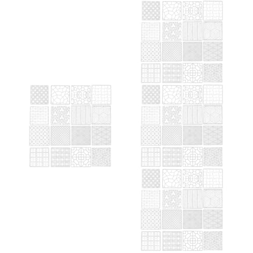 UKCOCO 4 Sätze Geometrische Malschablonen Geometrische Schablonen Wiederverwendbare Schablonen Beton Schichtung Geometrische Hohlschablonen Geometrische Zeichnungsvorlage 16 Stück * 4 von UKCOCO