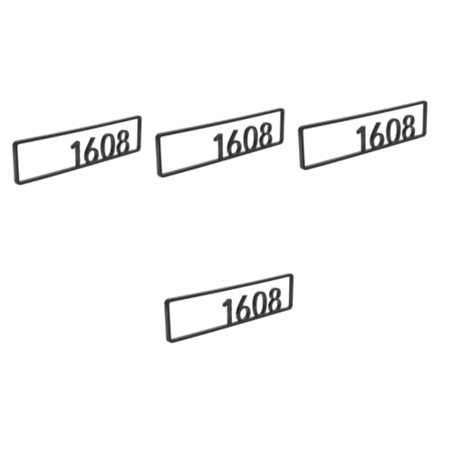 UKCOCO 4 Stück Hausnummernschild Hotelnummer Außenadressenschild Haustür Nummern Haustürschild Dekorative Nummernschilder Hausnummer für Adresse klebende Adressnummern Acryl Black von UKCOCO