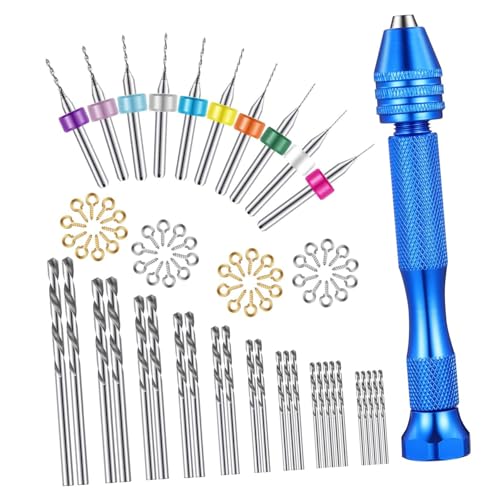 UKCOCO 76-Teiliges Set bohren Werkzeug Nuss Holzbearbeitungsbohrer Schmuckbohrer Schlüsselbundbohrer vice vize Handbohrer mit Pinzette pincet Mini-Bohrer Präzisions-Schraubstock Stahl von UKCOCO