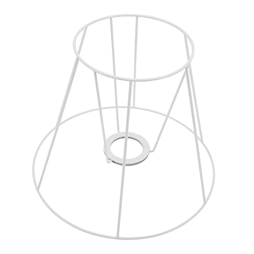 UKCOCO Lampenschirmrahmen Vintage Lampenschutz Pendelleuchte Halterung Kronleuchter-lichtabdeckung Lampenschirmringe Drahtlampenschutz Tischlampenschirm Weiß E27 Eisen Regenschirm Boden von UKCOCO