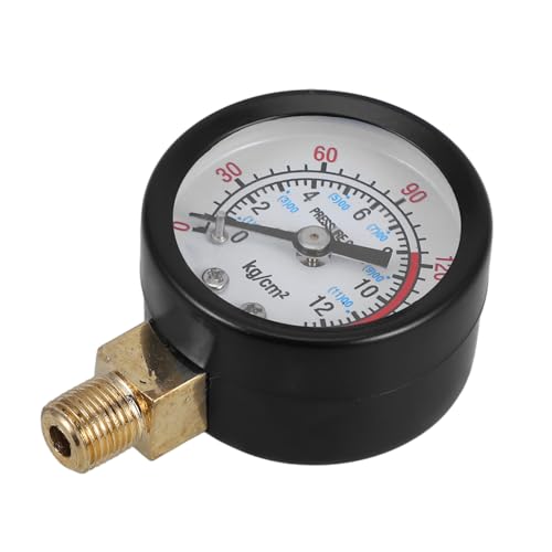 UKCOCO Luftkompressor Manometer Luftfutter Mit Manometer Druckanzeige Manometer Für Luftkompressor Zubehör Für Luftkompressoren Manometer Aus Edelstahl Schweres Manometer Black Abs von UKCOCO