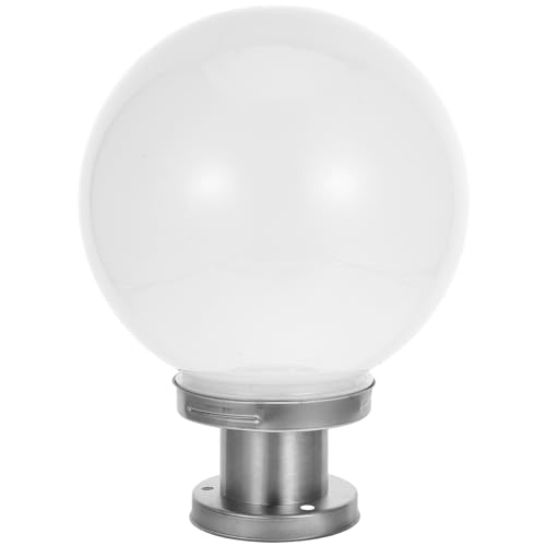 UKCOCO Outdoor Light Post Globe: Weiße Acryllampen -Post - -Abdeckung Mit Grauer Basi von UKCOCO