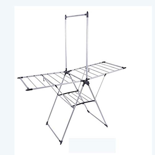 UKJYJHHFG Zusammenklappbarer Wäscheständer, Wäscheständer mit verstellbaren Flügeln, Edelstahl, für drinnen und draußen, Steppdecken-Wäscheständer, zusammenklappbar, stabil und langlebig von UKJYJHHFG