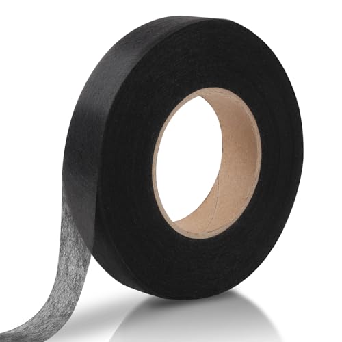 Saumband Ohne Nähen Rolle, Saumband zum Aufbügeln, Bügelband Saumband, Saumband, Bügelband zum Aufbügeln, Klebeband zum Aufbügeln, zum Reparieren von Stoff, Vorhang, Kleidung (Schwarz, 20mm x 64m) von UKOFEW