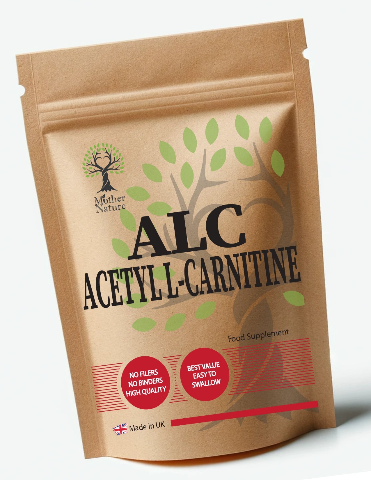 Acetyl L-Carnitin Kapseln 600 Mg Hochpotente Alcar Uk Ergänzung Veganes L-Carnitinpulver von UKmotherNature