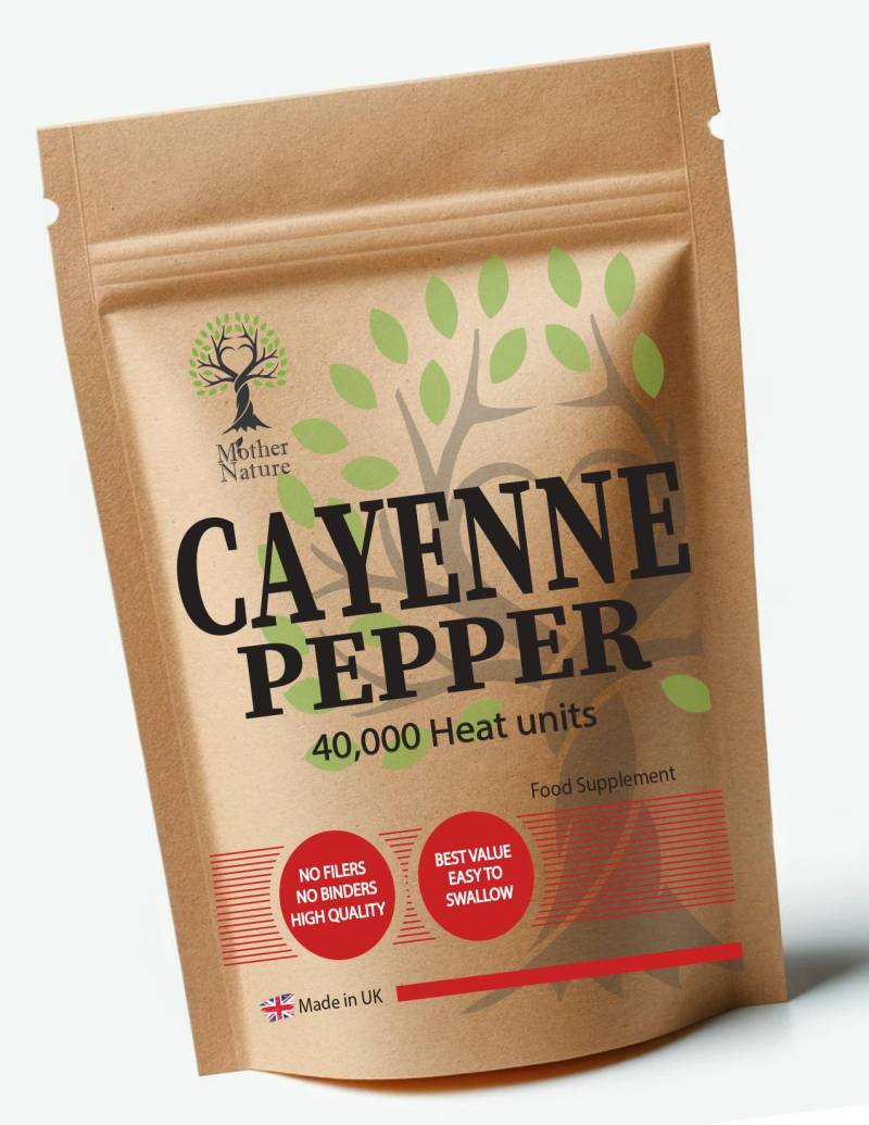 Cayenne-Pfeffer-Kapseln 500 Mg Natürlicher Capsicum Annuum-Extrakt Sauberes Veganes Ergänzungsmittel von UKmotherNature