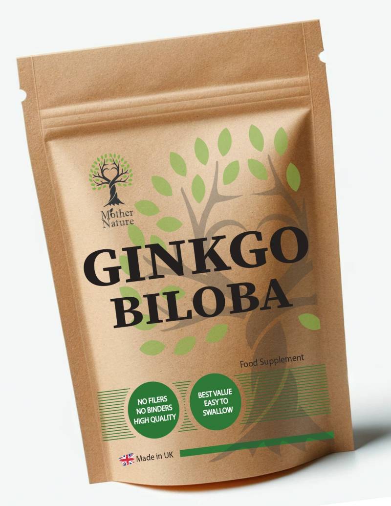 Ginkgo Biloba Extract 340 Mg Hochfeste 50 X Stärkere Pulver Vegane Kapseln Natürliche Ergänzung von UKmotherNature