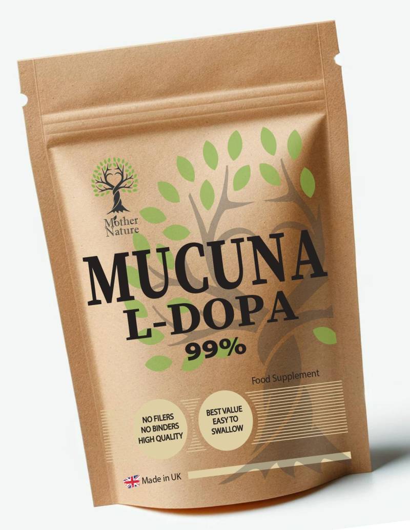 Mucuna Kapseln 99% L-Dopa 600Mg Echtes Pulver Hochwirksames Natürliches Nahrungsergänzungsmittel von UKmotherNature