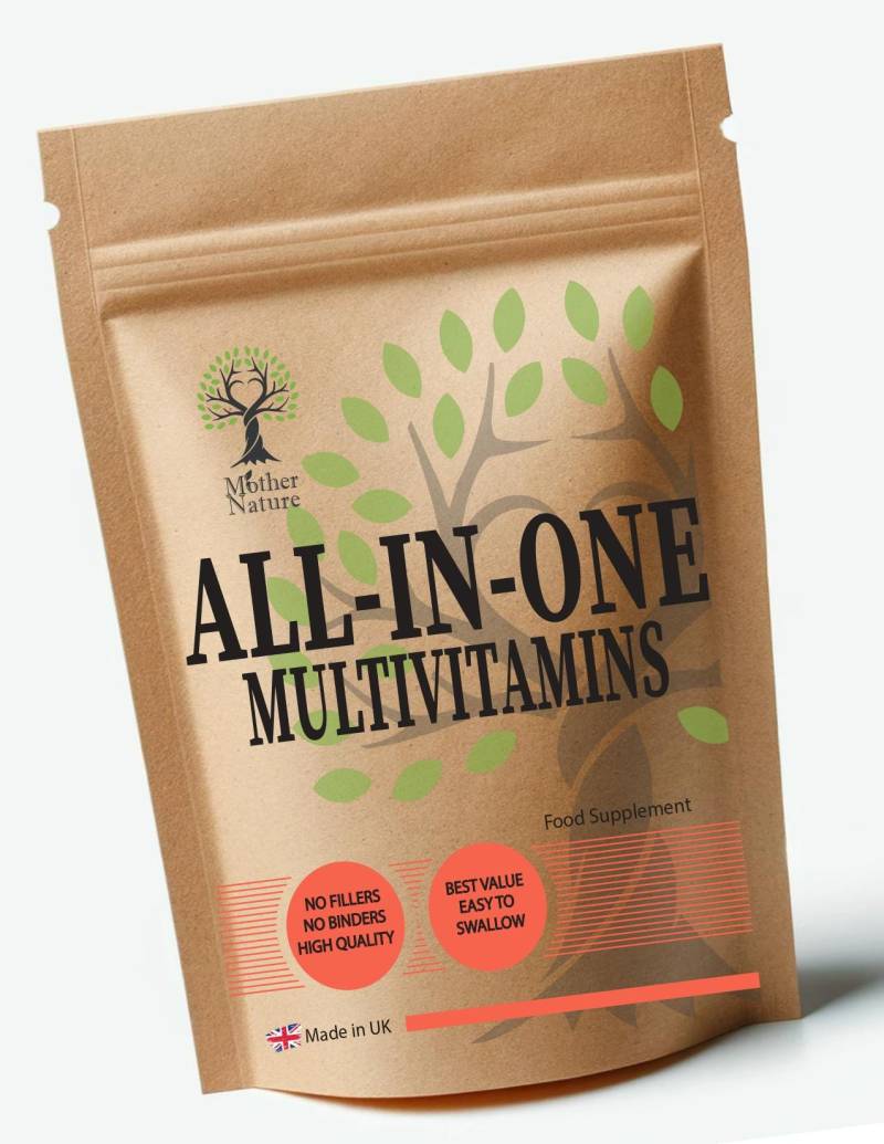 Multivitaminkapseln Hochwirksame All-In-One-Vitamine Und Mineralien Umweltfreundliche Vegane Nahrungsergänzungsmittel von UKmotherNature