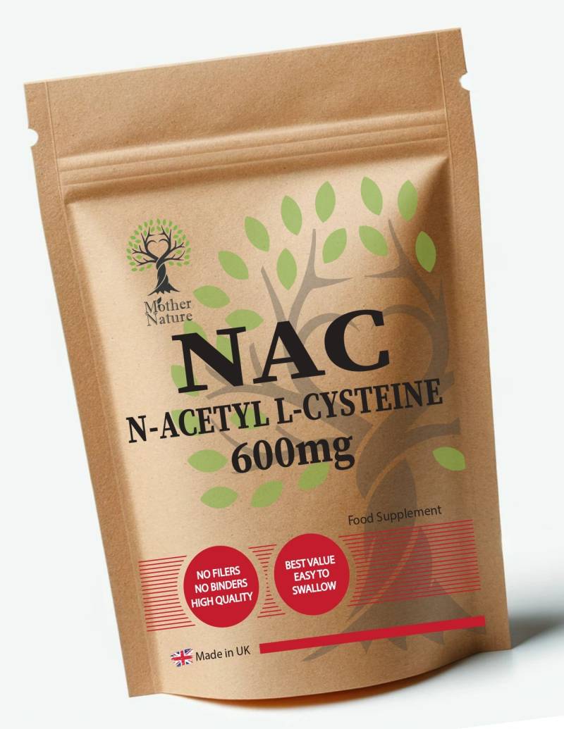 Nac N-Acetyl L-Cysteine 1200 Mg Pro Portion Hoch Starke Aminosäure Nac Ergänzung Vegan Kapseln von UKmotherNature