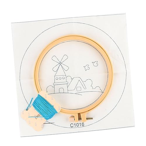 Bastelwerkzeug Für Kinder Teppiche Für Kinder Lochnadel Runder Teppich Einfache Sticksets Lochstickset Für Anfänger Gestempelte Sticksets Stickgrundset Stickformgarn ULDIGI von ULDIGI