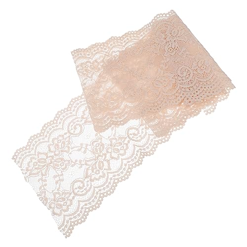 ULDIGI 1 Rolle Blumenspitze Stretch-Spitzenband Spitze zum Nähen floraler Spitzenstoff Geschenkband nylons elastisches tape elastischer Spitzenstoff elastische dehnbare Spitze Beige von ULDIGI