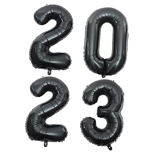 ULDIGI 1 Satz 2023 2023 Aluminiumfolienballon Ballons für das neue Jahr Neujahrsballons 2023 große luftballons große ballons frohes neues jahr ballons Luftballons für die Party Black von ULDIGI