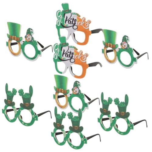 ULDIGI 1 Satz 9tlg Santa Papierbrille Gastgeschenke Irische Sonnenbrille Grünes Dekor Papierbrille Für Saint Patrick Kleeblatt-partybrille St. Grüne Brille Patricks Day Brillen von ULDIGI