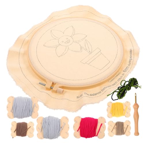 ULDIGI 1 Satz Bastelwerkzeug für Kinder bastel materialien Bausätze Stickwerkzeug-Set Stickerei-Starter-Kit mit Muster Ornament-Sets Stickformfaden Stanzstickset für Anfänger Colorful von ULDIGI