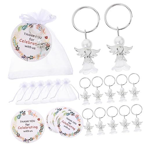 ULDIGI 1 Satz Engel Schlüsselanhänger Hochzeitsandenken Für Die Gäste Babypartybevorzugungen Für Mädchen Quinceanera Gastgeschenke Für Gäste Schlüsselanhänger Für Die Babyparty Silver Abs von ULDIGI