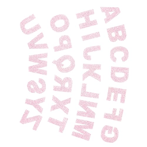 ULDIGI 1 Satz Hotmelt-klebepflaster Süße Applikationen Strass Buchstaben-stickerei-patch Gestickte Aufnäher Buchstabenförmige Patches Applikation in Alphabetform Bling Dekor Bohrtuch Rosa von ULDIGI