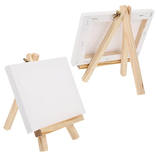 ULDIGI 1 Satz Staffelei Schubladenregal gestreckte quadratischer Ständer Zeichenblock für Kinder leere kreativset beginner + Malrahmen Postkartenhalter Stoff Weiß von ULDIGI