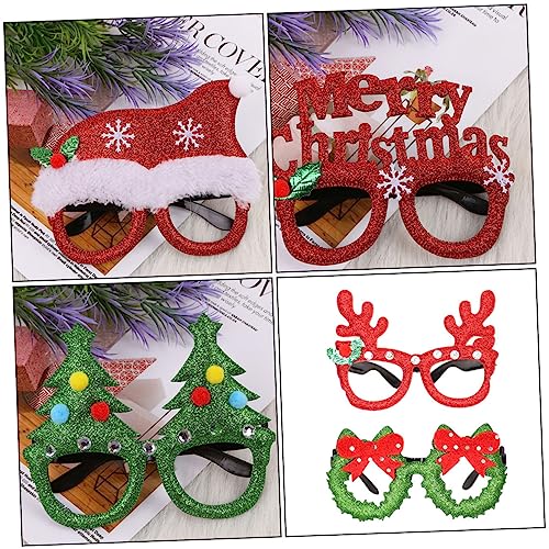 ULDIGI 1 Set 6 Stück Weihnachtsbrille Urlaub Partygeschenke Brillengestell Stoff Baumwollfüllung Rote Weihnachts Neuheits Sonnenbrille von ULDIGI